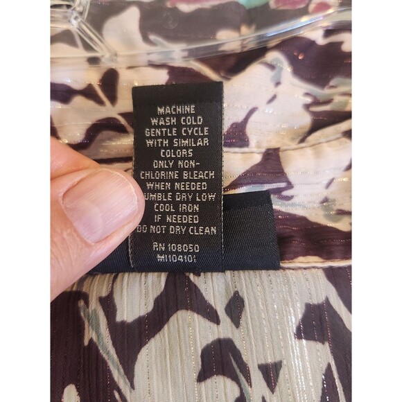 Lane Bryant Size 26/28 Purple Floral V-Neck Chiffon Long Sleeve Top w/Camisole‎ - Picture 7 of 9